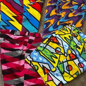 Bundle of 4 Colorful Graphic Patterned LoudMouth Shorts